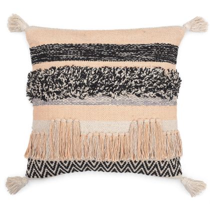 Buy Square Cotton Cushion in Boho Bali Style cover + filling - Ava Multicolour 60228 - in the EU