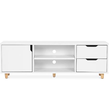 Buy Wooden TV Stand - Scandinavian Design - Wiam White 59663 in the Europe