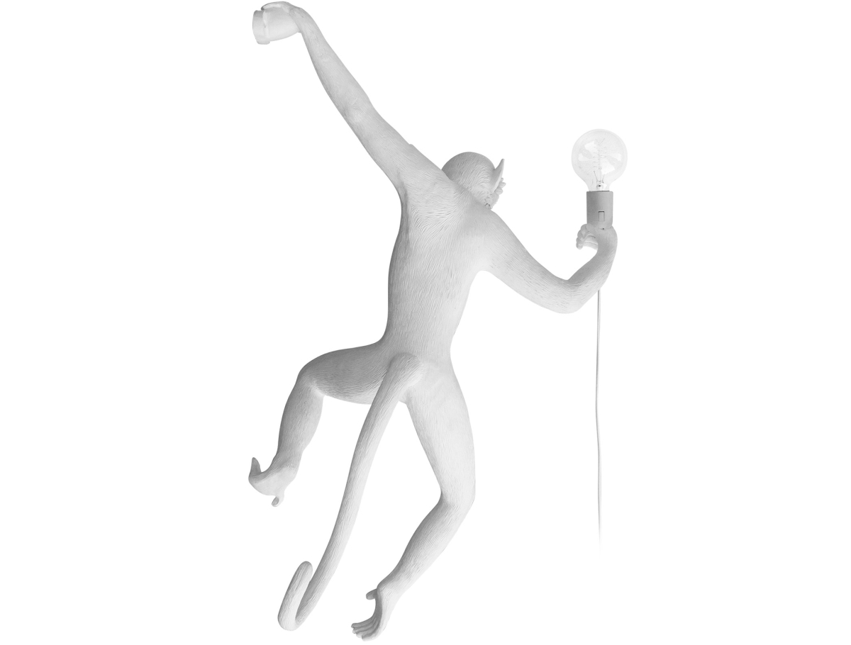 Buy Hanging Monkey design wall lamp - Resin White 59223 in the Europe