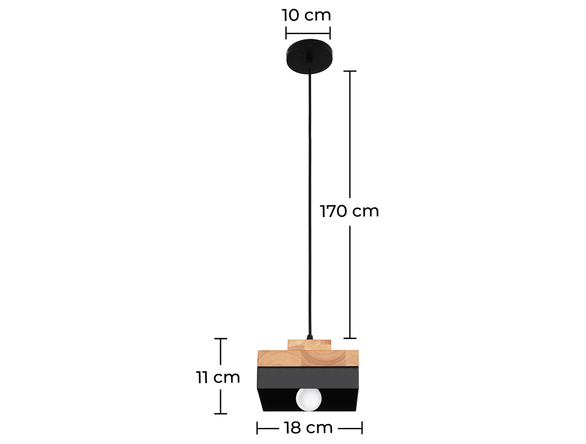 Buy Edda Scandinavian pendant lamp - Wood and metal Black 59308 home delivery