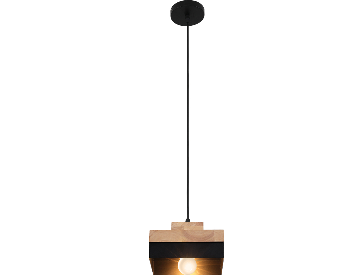 Buy Edda Scandinavian pendant lamp - Wood and metal Black 59308 - prices