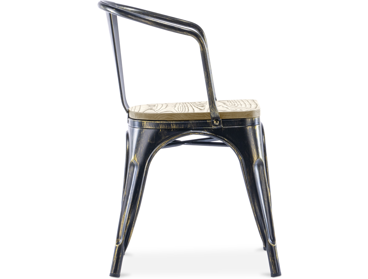 Buy Bistrot Metalix Chair with Armrest - Metal and Light Wood Red 59711 at MyFaktory