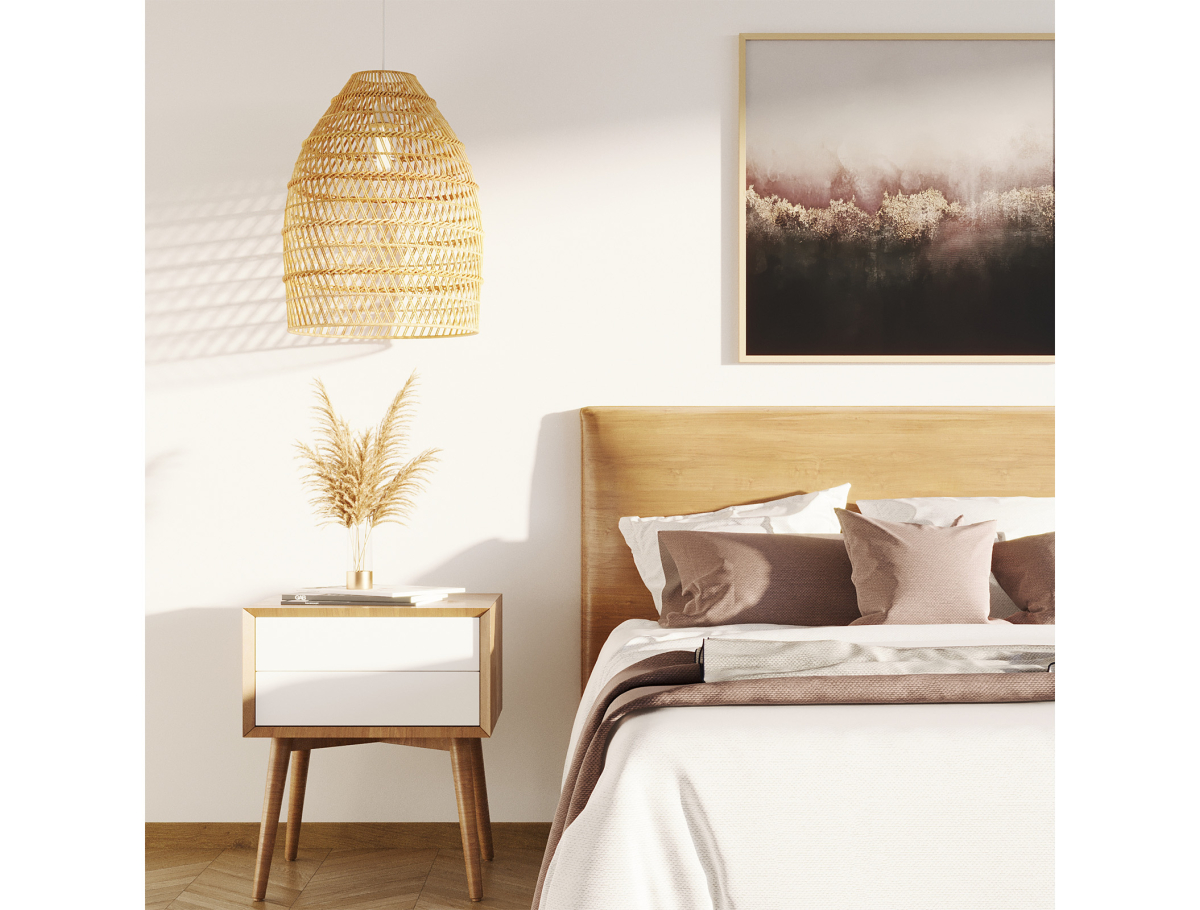 Buy Hanging Lamp Boho Bali Design Natural Rattan - Tuyen Natural wood 60036 in the Europe