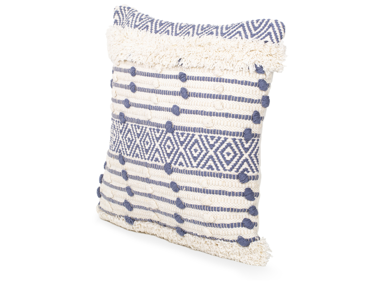 Buy Square Cotton Cushion in Boho Bali Style cover + filling - Laurie Blue 60186 - prices