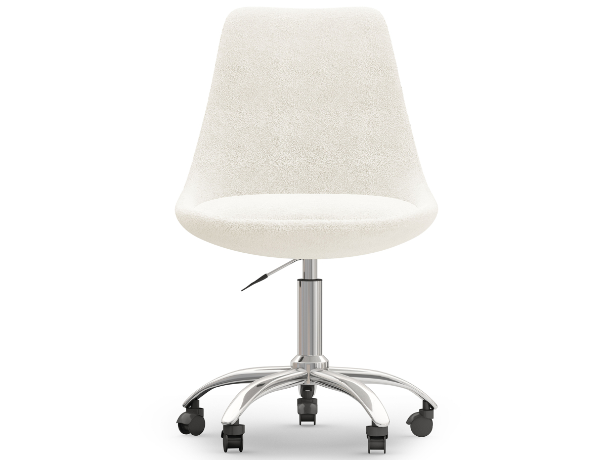 Buy Desk Chair with Wheels - White Boucle - Tulipe White 60615 - in the EU