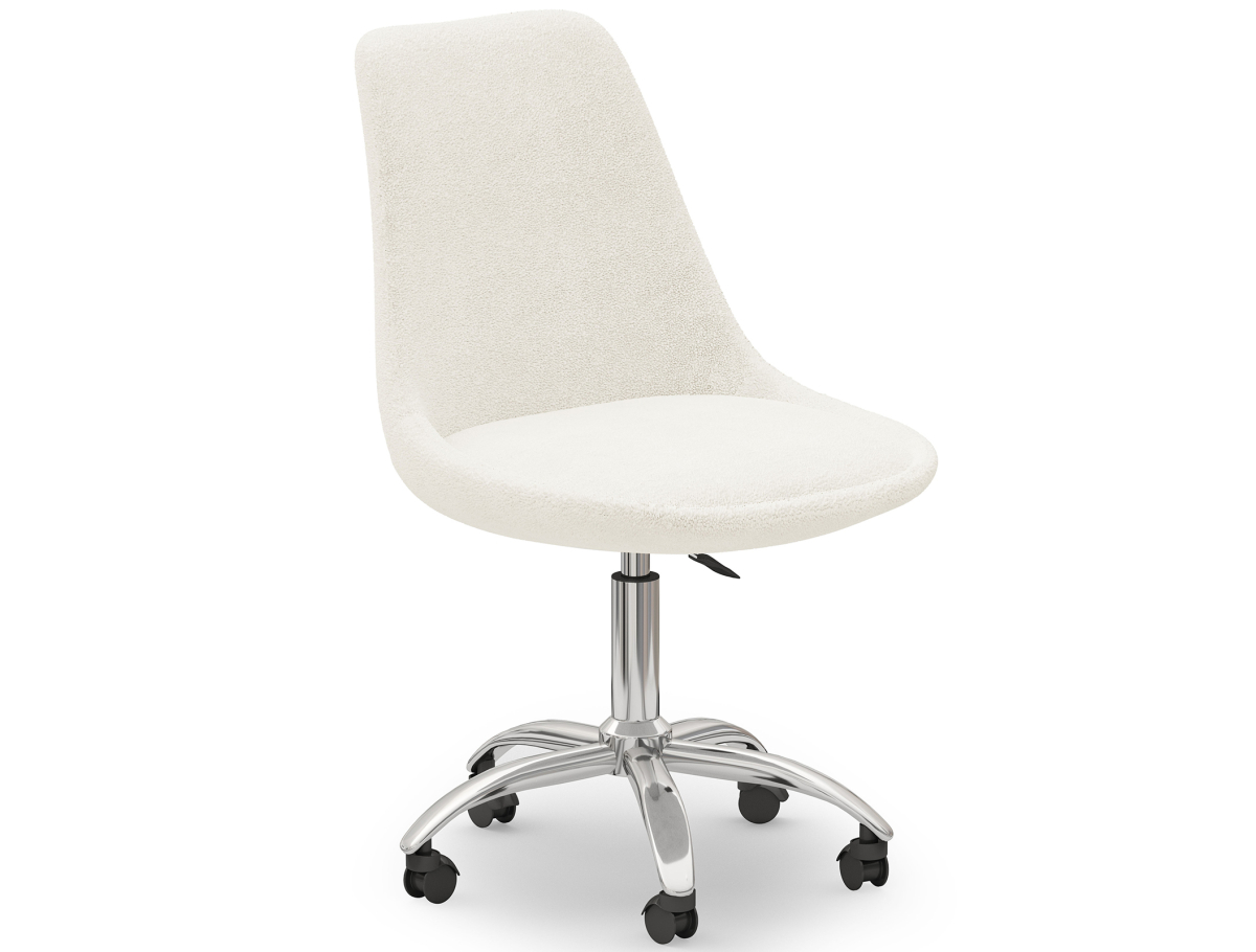 Buy Desk Chair with Wheels - White Boucle - Tulipe White 60615 - prices