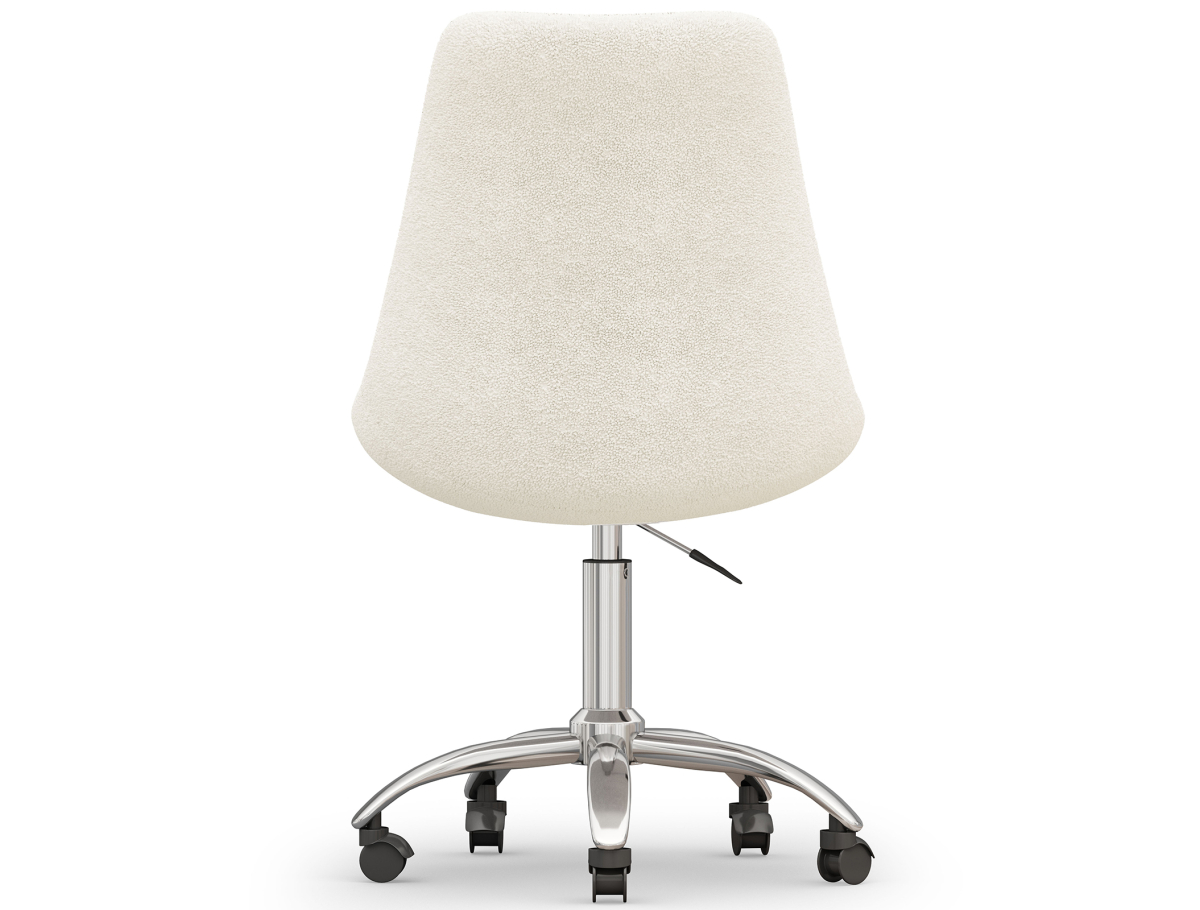 Buy Desk Chair with Wheels - White Boucle - Tulipe White 60615 in the Europe
