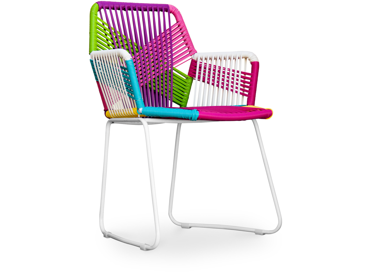 Buy Tropical Garden armchair - White Legs Multicolour 58537 at MyFaktory