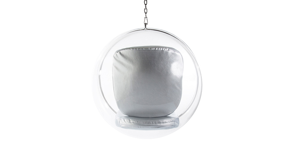 Buy Designer hanging armchair - Faux leather upholstery - Pop Silver 13199 in the Europe