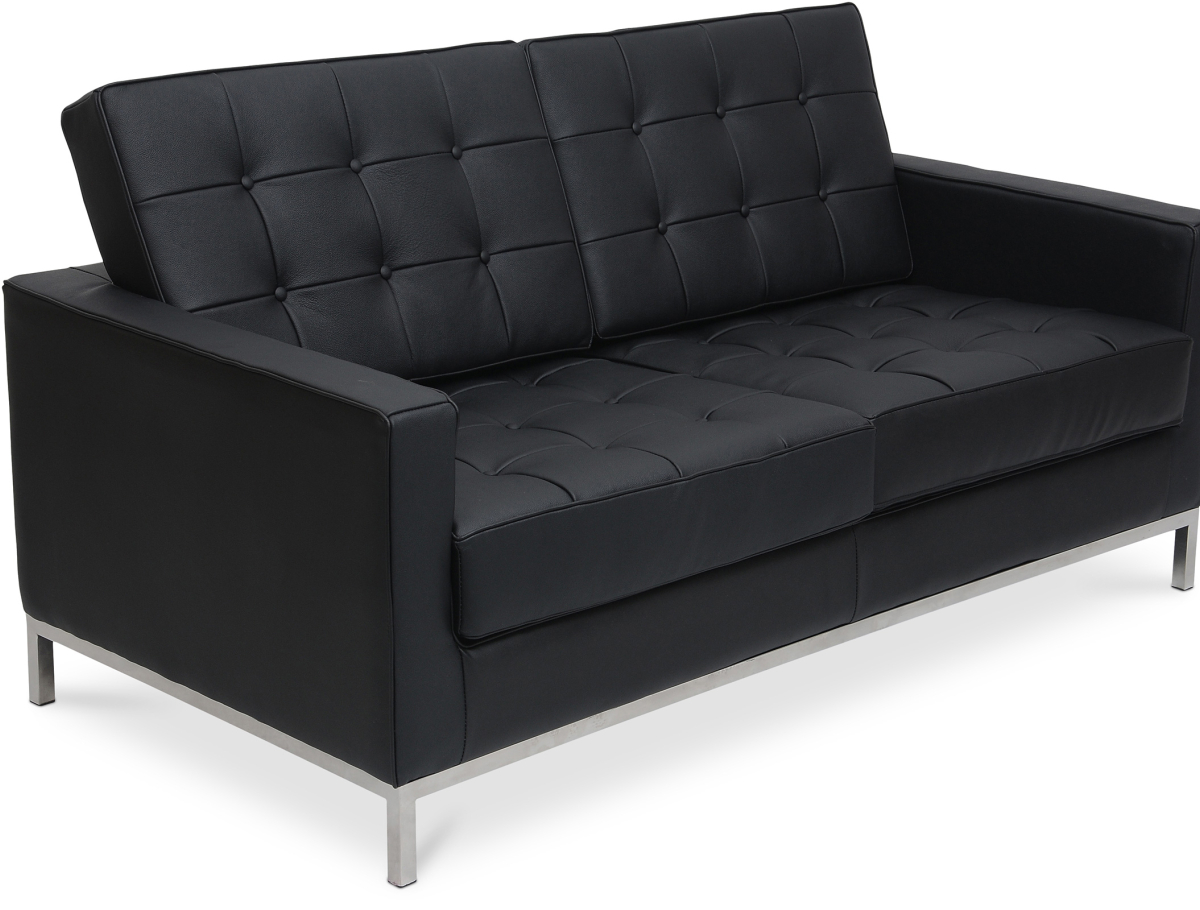 Buy Design Sofa Kanel (2 seats) - Premium Leather Black 13243 - prices
