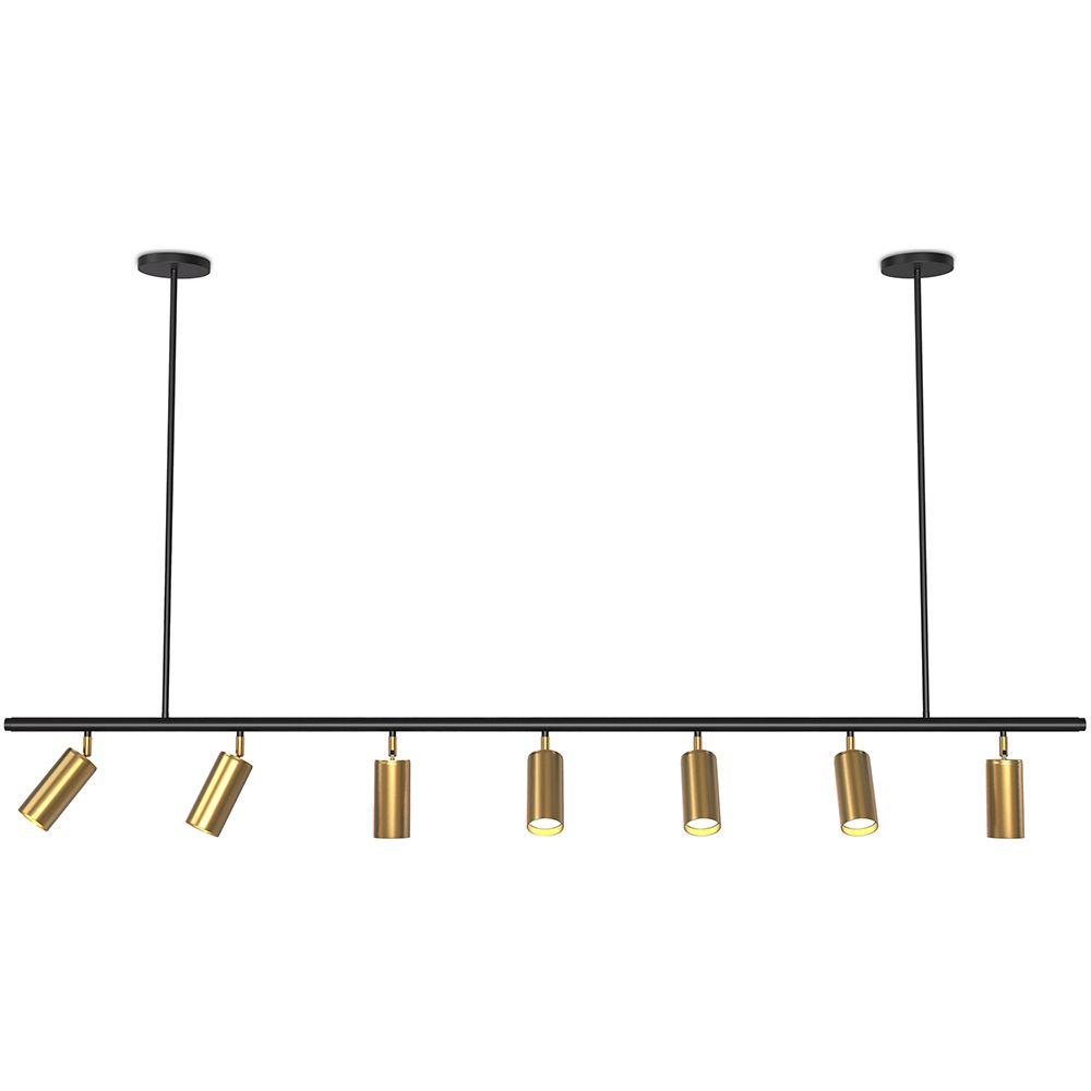  Buy Rail Ceiling Lamp - 7 Adjustable Gold Spotlights - 140CM - Lark Gold 60517 - in the EU