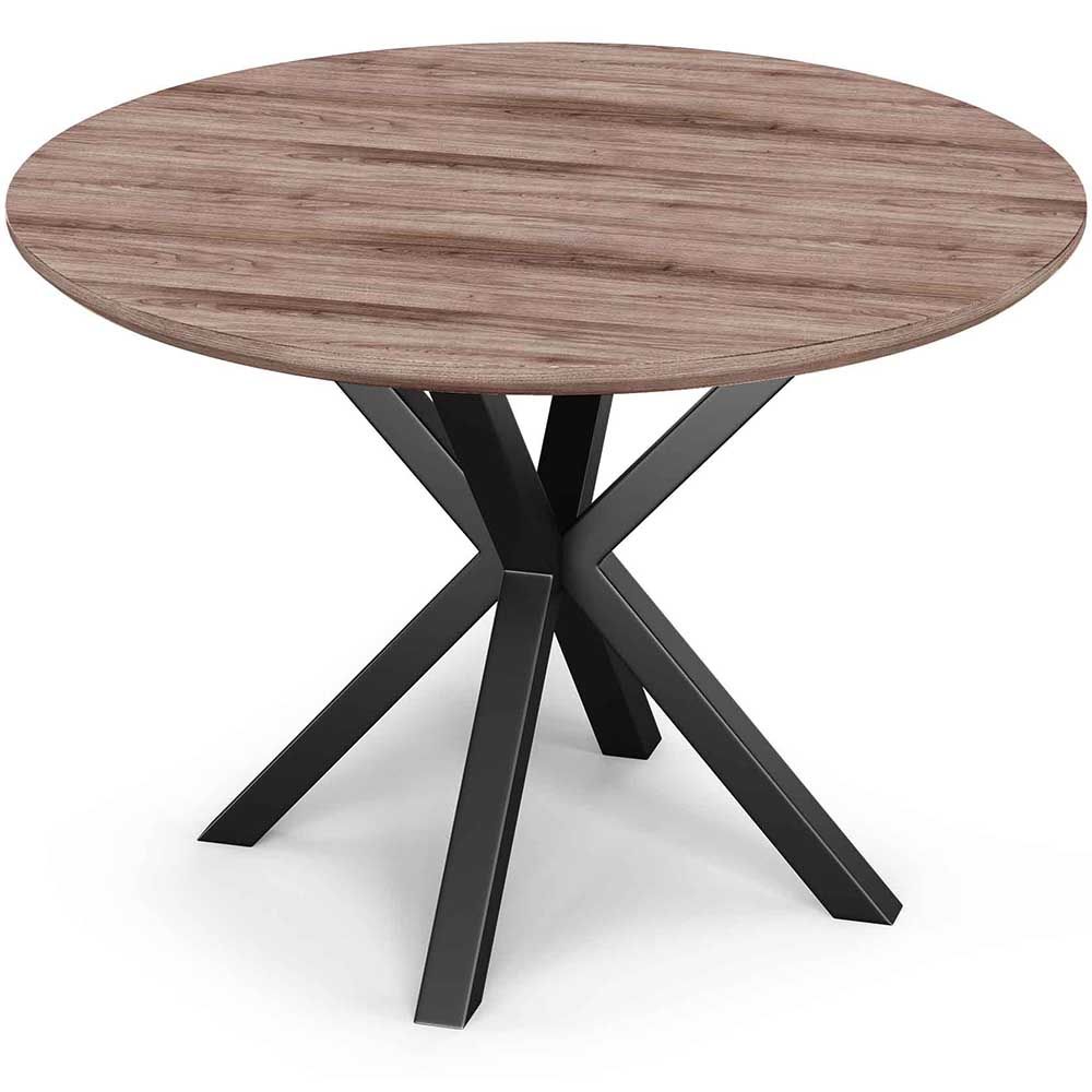  Buy Round Dining Table - Industrial - Wood and Metal - Alise Natural wood 60609 - in the EU