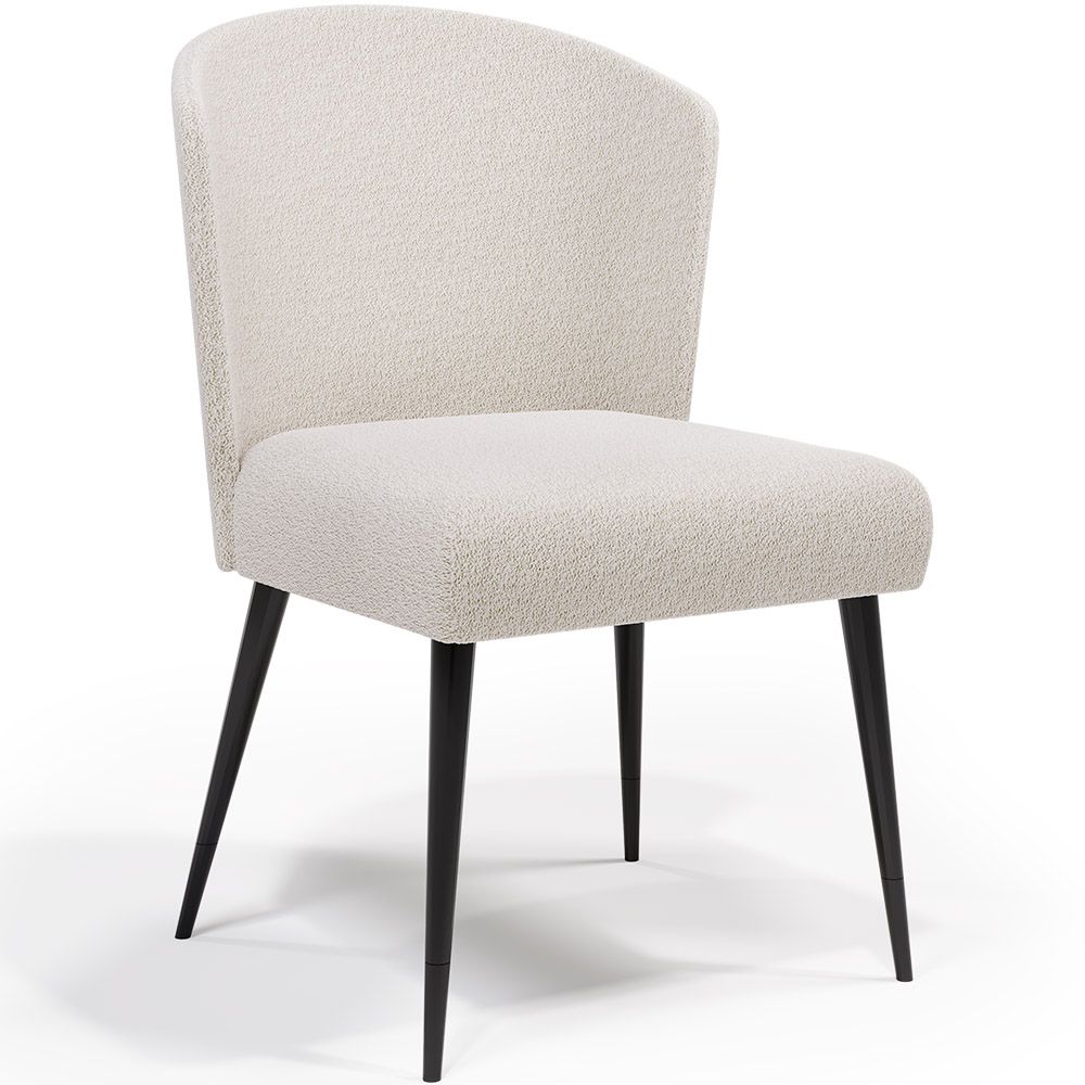  Buy Dining Chair - Upholstered in Bouclé Fabric - Yerne White 61053 - in the EU