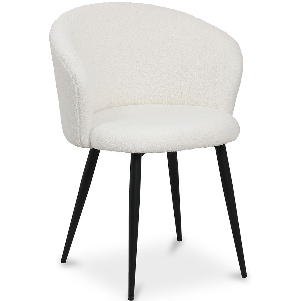  Buy Upholstered Dining Chair in Bouclé - Vurel White 61300 - in the EU