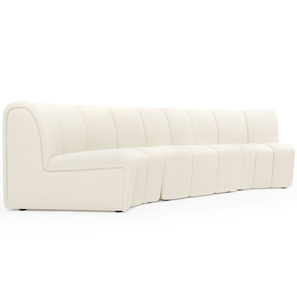  Buy Modular Sofa - Upholstered in Bouclé - 3 Modules - Barkleyn White 61309 - in the EU