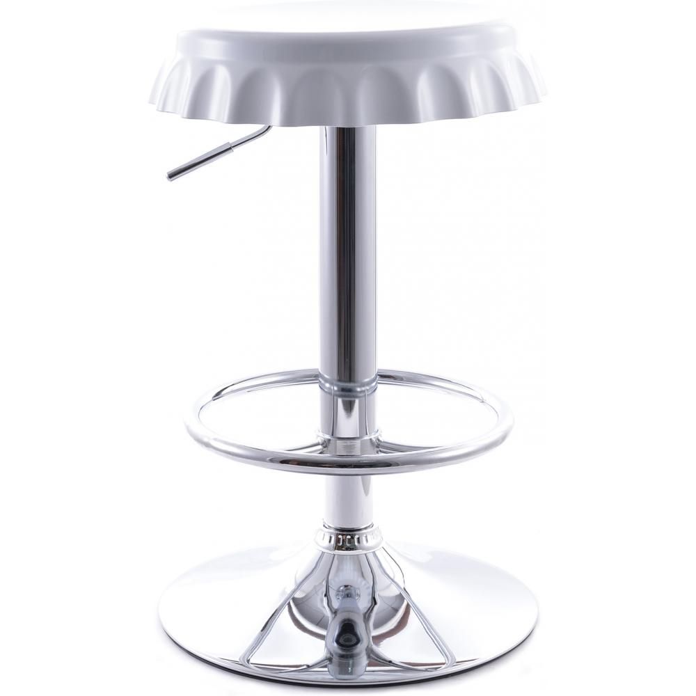  Buy Swivel Chromed Metal Bottle Cap Bar Stool - Height Adjustable White 49737 - in the EU